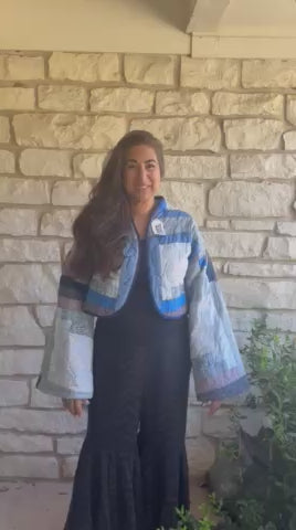 Blue 70's vintage quilt jacket